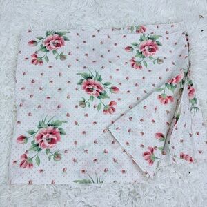 SPRINGS cottage core Floral Print Fabric with Pink Roses one panel curtain